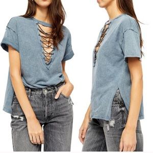 Free People Azalea Lace Up Shirt